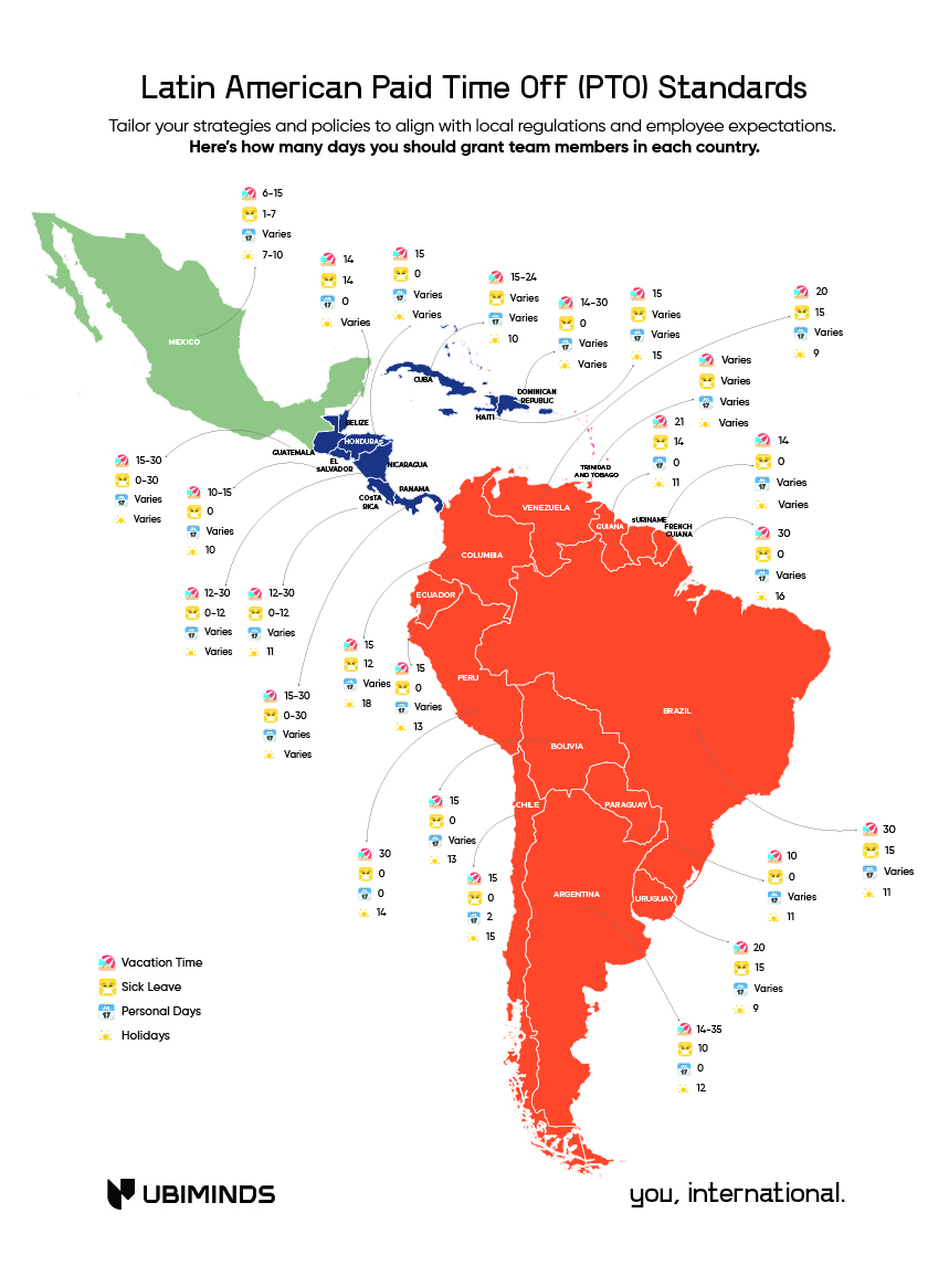 The map shows the standards and legal requirements in force in Latin American countries. 