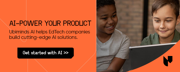 Banner of two boys wtha tablet for ai Ubiminds ai services