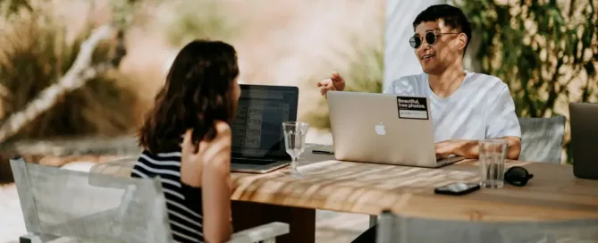 Blockchain Technical Team: Team mates working outdoors