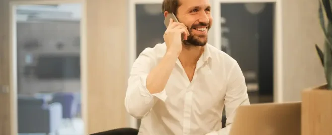 new cto: man using smartphone on chair