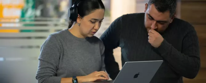 post-breach hiring: SecDevOps engineers analize an alert together.